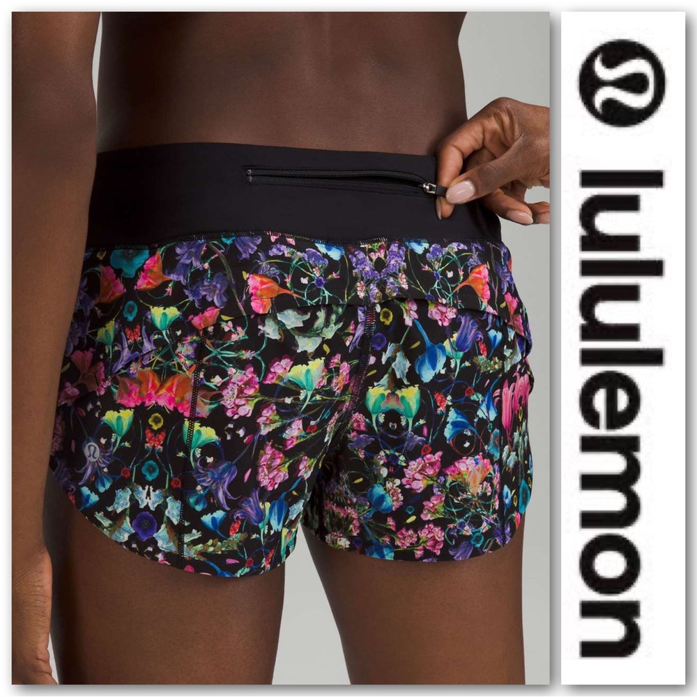 Lululemon Speed Shorts 🌸 Floral Print  2” Inseam Size 6